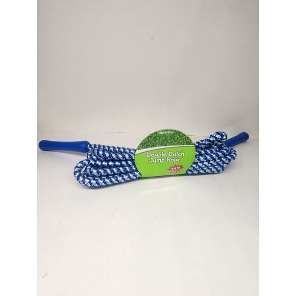 NEW 14 FT Blue Double Dutch Jump Rope Kids Plastic Handle - Picture 1 of 2